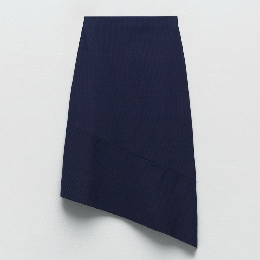 Zara ribbed knit asymmetrical skirt